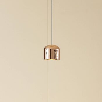 Lindby LED závesné svietidlo Lumaro, zlaté, Ø 8 cm, hliník, 48 V, stmievateľné