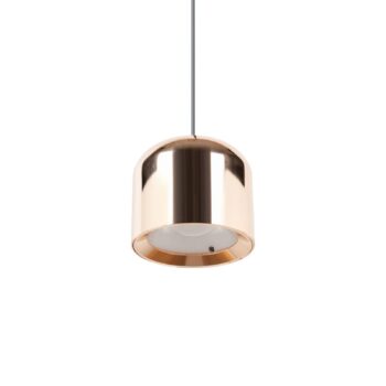 Lindby LED závesné svietidlo Lumaro, zlaté, Ø 8 cm, hliník, 48 V, stmievateľné