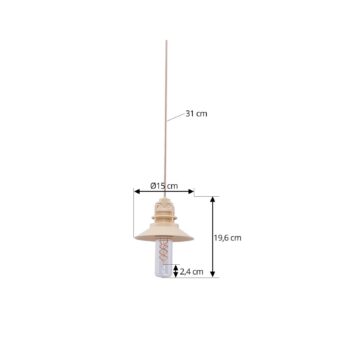 Lindby LED závesné svietidlo Raul, béžové, hliník, Ø 15cm