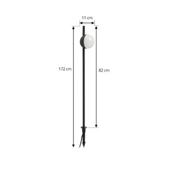 Lindby LED zemné svetlo Darleen, antracitová farba, kov, Ø10cm