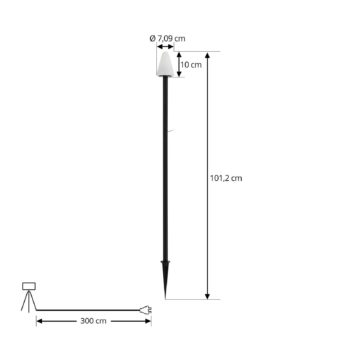 Lindby LED zemné svetlo Selinda, čierne, výška 100 cm