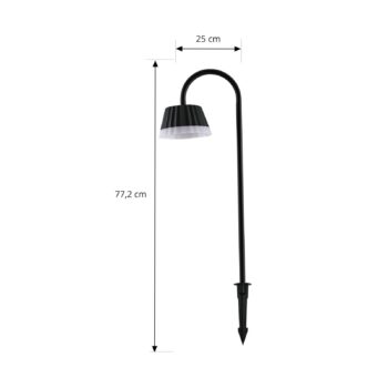 Lindby LED zemné svetlo s hrotom Ameline, antracitová farba, IP65, 77 cm