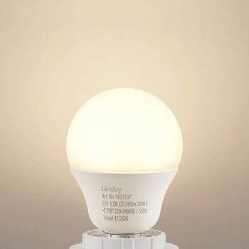 Lindby LED žiarovka E14 G45 4,5W 3000K opál sada 3