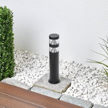 Lindby LED žiarovka Lanea, 40 cm, čierna, nerezová oceľ, IP44