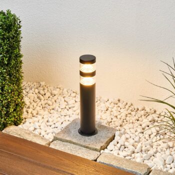 Lindby LED žiarovka Lanea, 40 cm, čierna, nerezová oceľ, IP44