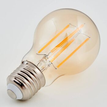 Lindby LED žiarovka, vlákno, E27, 6W, jantárová, 1800K
