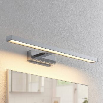 Lindby LED zrkadlové svetlo Jukka, 60 cm, chróm, kov, IP44