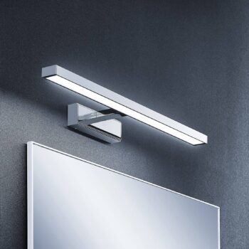 Lindby LED zrkadlové svetlo Jukka, 60 cm, chróm, kov, IP44
