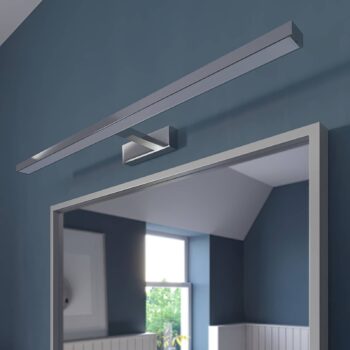 Lindby LED zrkadlové svetlo Jukka, 90 cm, chróm, kov, IP44