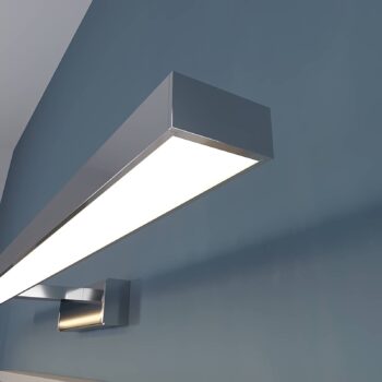 Lindby LED zrkadlové svetlo Jukka, 90 cm, chróm, kov, IP44