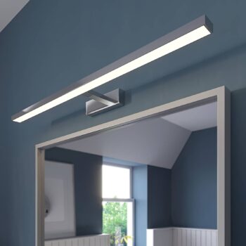 Lindby LED zrkadlové svetlo Jukka, 90 cm, chróm, kov, IP44