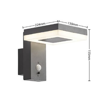 Lindby Laira solárne nástenné LED svetlo, 15,5cm