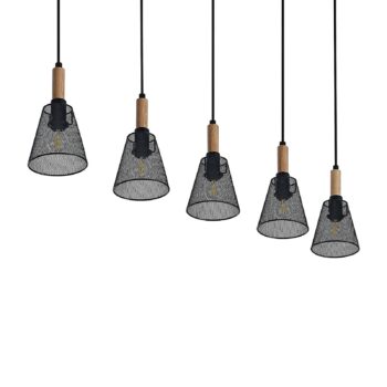 Lindby Layne závesná lampa, košiky, 5-pl.