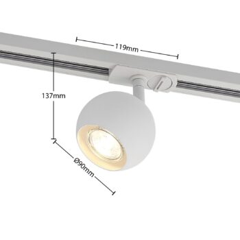 Lindby Linaro koľajnicový systém, GU10, 4 svetlá, biela, Ø 9 cm
