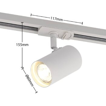 Lindby Linaro reflektor, GU10, Ø 6 cm, biely, 1-fázový
