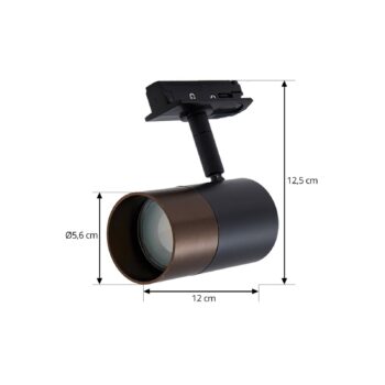 Lindby Linaro reflektor, GU10, Ø 6 cm, čierna/hnedá