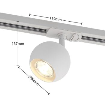Lindby Linaro reflektor, GU10, Ø 9 cm, biely, 1-fázový