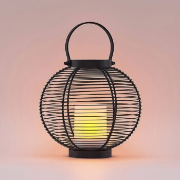 Lindby Mairuna solárna LED lucerna čierna, 22,7 cm
