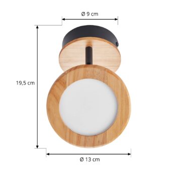Lindby Manel LED reflektor drevo 1 svetlo