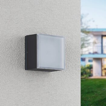 Lindby Mathea LED vonkajšia stropná lampa, hranatá