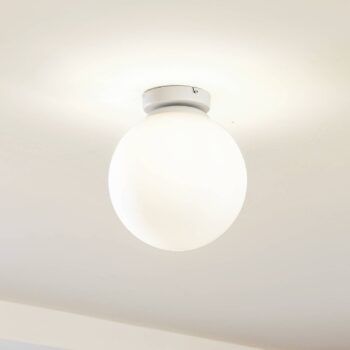 Lindby Meriala stropná lampa biela, sklo Ø 25 cm