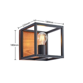 Lindby Miravi nástenné svietidlo s dreveným prvkom