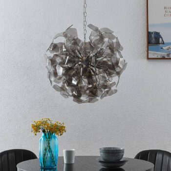 Lindby Moscalina závesná lampa, dymová sivá