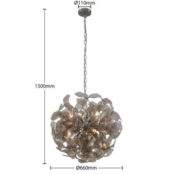 Lindby Moscalina závesná lampa, dymová sivá