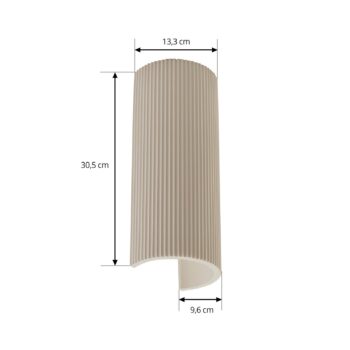 Lindby Nástenné svetlo Colja, okrúhle, výška 30,5 cm, sadra, béžová