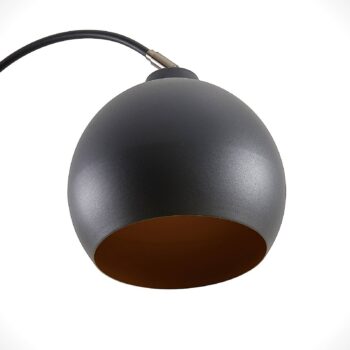 Lindby Oblúková lampa Minali, čierna, kov, výška 148 cm, E27