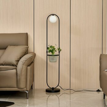 Lindby Orna stojacia lampa 1-pl. závesný košík