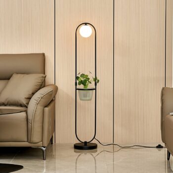 Lindby Orna stojacia lampa 1-pl. závesný košík