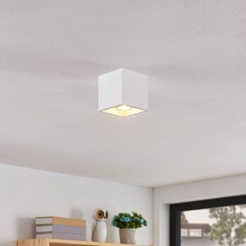 Lindby Parvin hliníkové Downlight, hranaté, biele