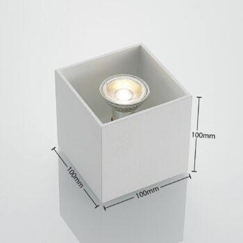 Lindby Parvin hliníkové Downlight, hranaté, biele