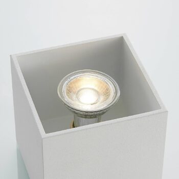 Lindby Parvin hliníkové Downlight, hranaté, biele