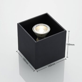 Lindby Parvin hliníkové Downlight, hranaté, čierne