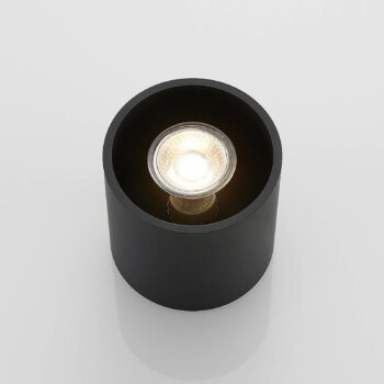 Lindby Parvin hliníkové Downlight, okrúhle, čierne