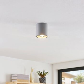 Lindby Parvin hliníkové Downlight, okrúhle, sivé