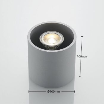 Lindby Parvin hliníkové Downlight, okrúhle, sivé
