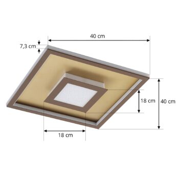Lindby Pekela LED stropné svietidlo, hranaté, 40 cm