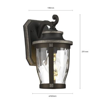 Lindby Philody vonkajšia nástenná lampa, 29 cm