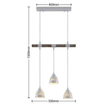Lindby Pimana závesná lampa, 3-plameňová