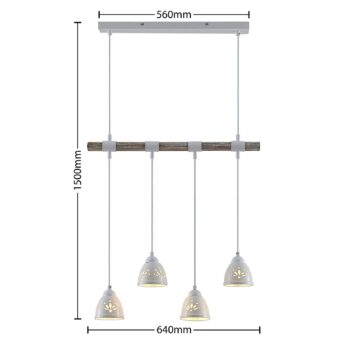 Lindby Pimana závesná lampa, 4-plameňová