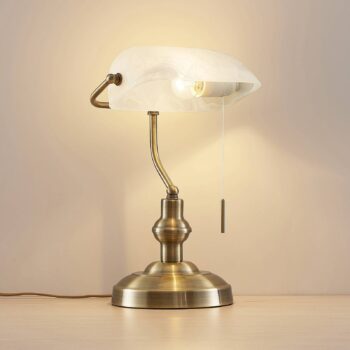 Lindby Profina lampa na písací stôl, bronzová