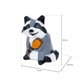 Lindby Racoon LED dekoratívna solárna lampa, postava, mýval