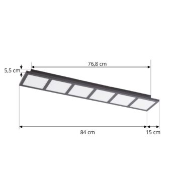 Lindby Raymie stropné LED svetlo, dĺžka 84 cm RGBW