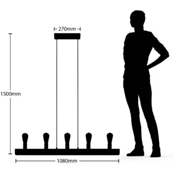 Lindby Relia závesná lampa, s drevenými nosníkmi