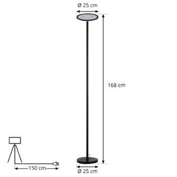 Lindby Smart LED stojacia lampa Cilian, CCT, Tuya, ZigBee, Hue