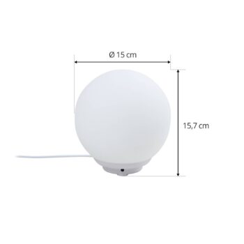 Lindby Smart LED stolová lampa Cosmia, biela, sklo, Tuya