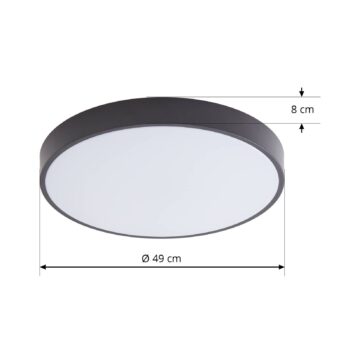 Lindby Smart LED stropné svietidlo Innes čierne 48cm RGB CCT Tuya